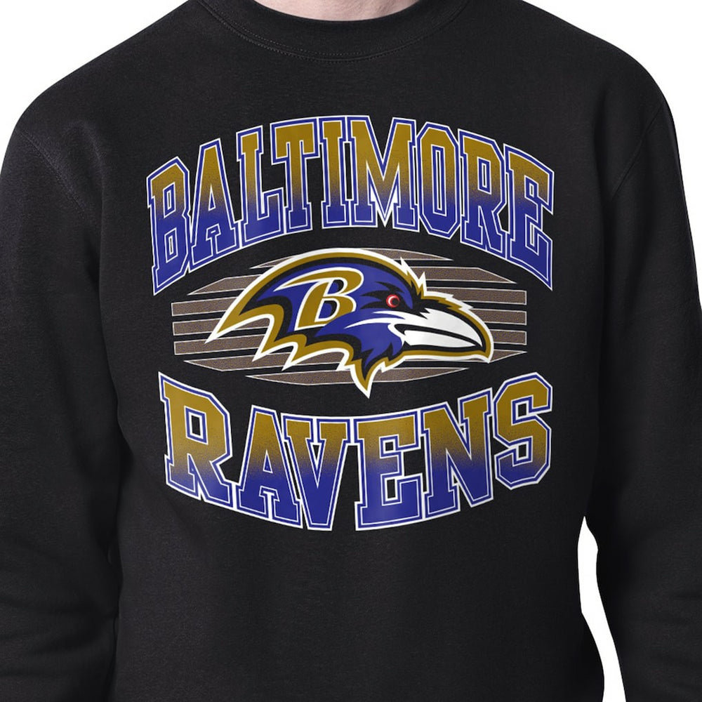 Baltimore Ravens Starter Team Grit Graphic Fleece Pullover Sweatshirt Black