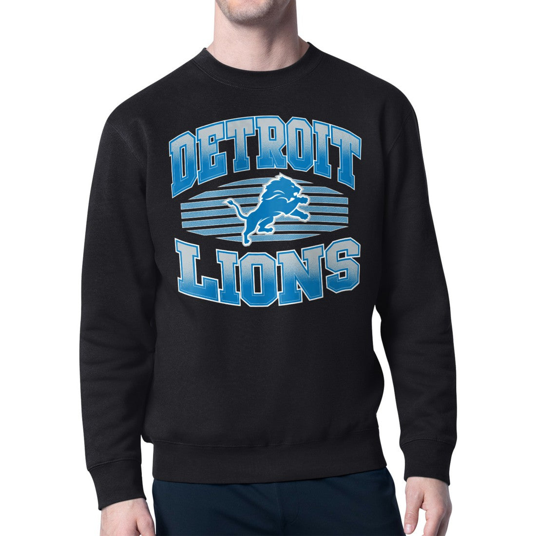 Detroit Lions Starter Team Grit Graphic Fleece Pullover Sweatshirt Black