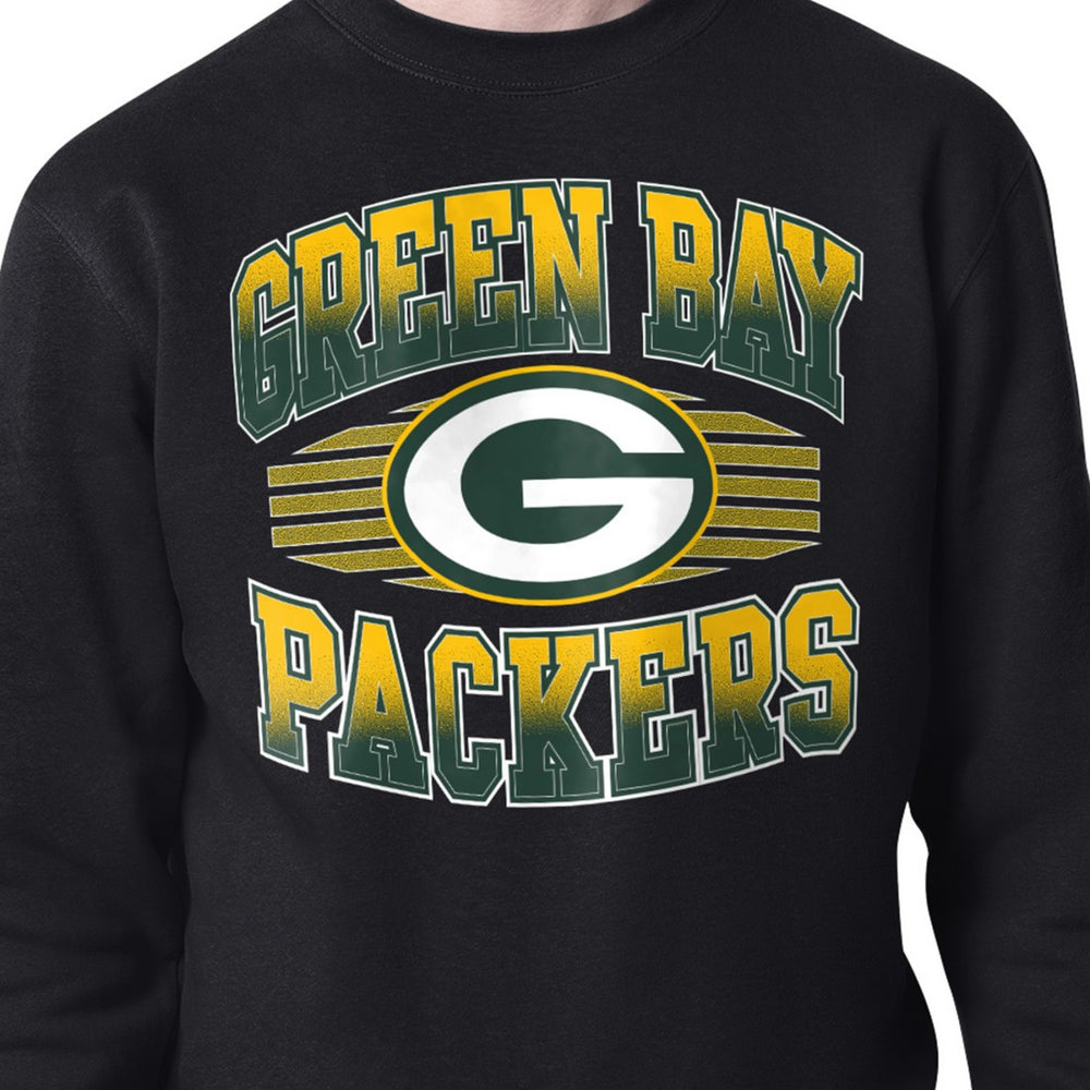 Green Bay Packers Starter Team Grit Graphic Fleece Pullover Sweatshirt Black