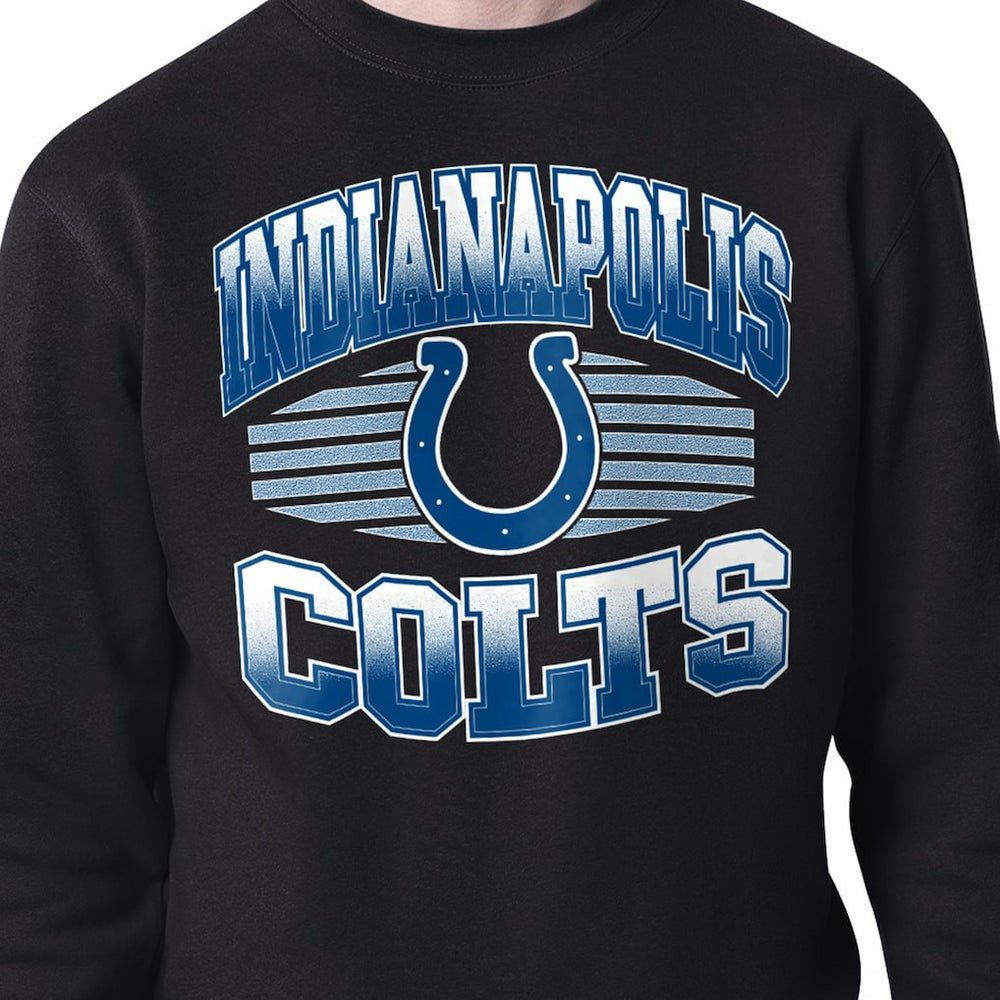 Indianapolis Colts Starter Team Grit Graphic Fleece Pullover Sweatshirt Black