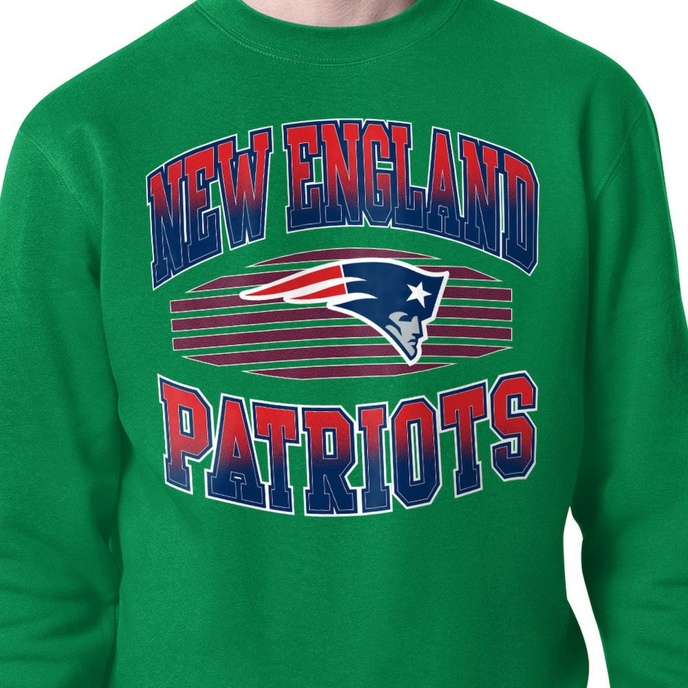 New England Patriots Starter Team Grit Graphic Fleece Pullover Sweatshirt Kelly Green