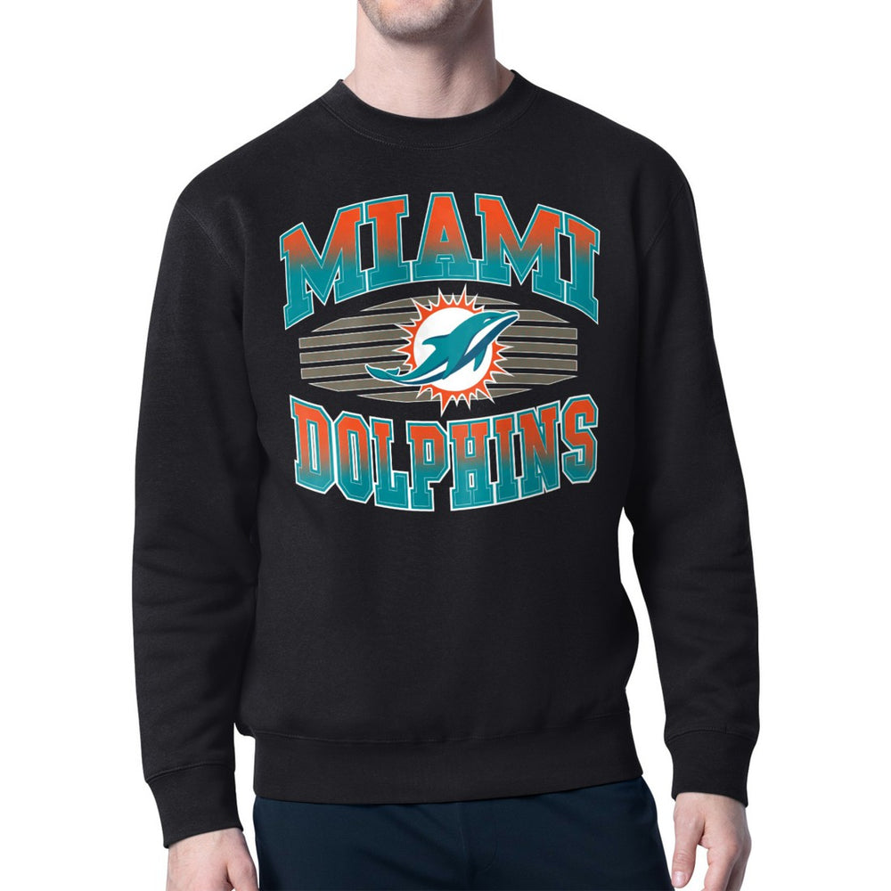 Miami Dolphins Starter Team Grit Graphic Fleece Pullover Sweatshirt Black
