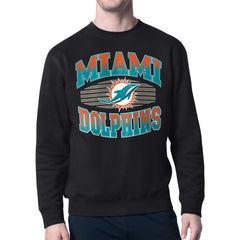Miami Dolphins Starter Team Grit Graphic Fleece Pullover Sweatshirt Black