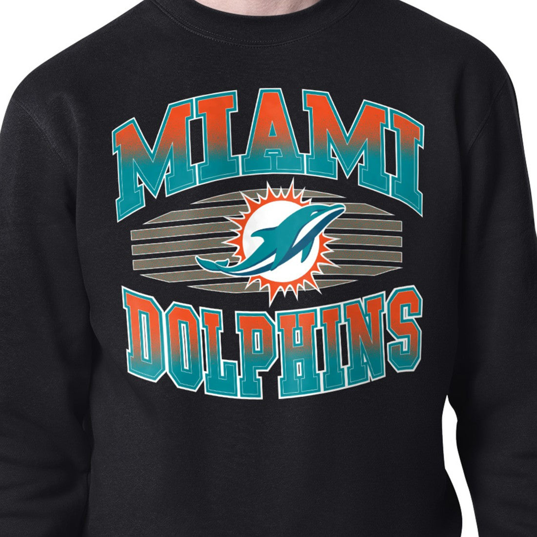 Miami Dolphins Starter Team Grit Graphic Fleece Pullover Sweatshirt Black