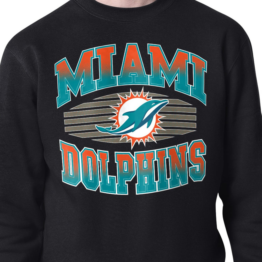 Miami Dolphins Starter Team Grit Graphic Fleece Pullover Sweatshirt Black