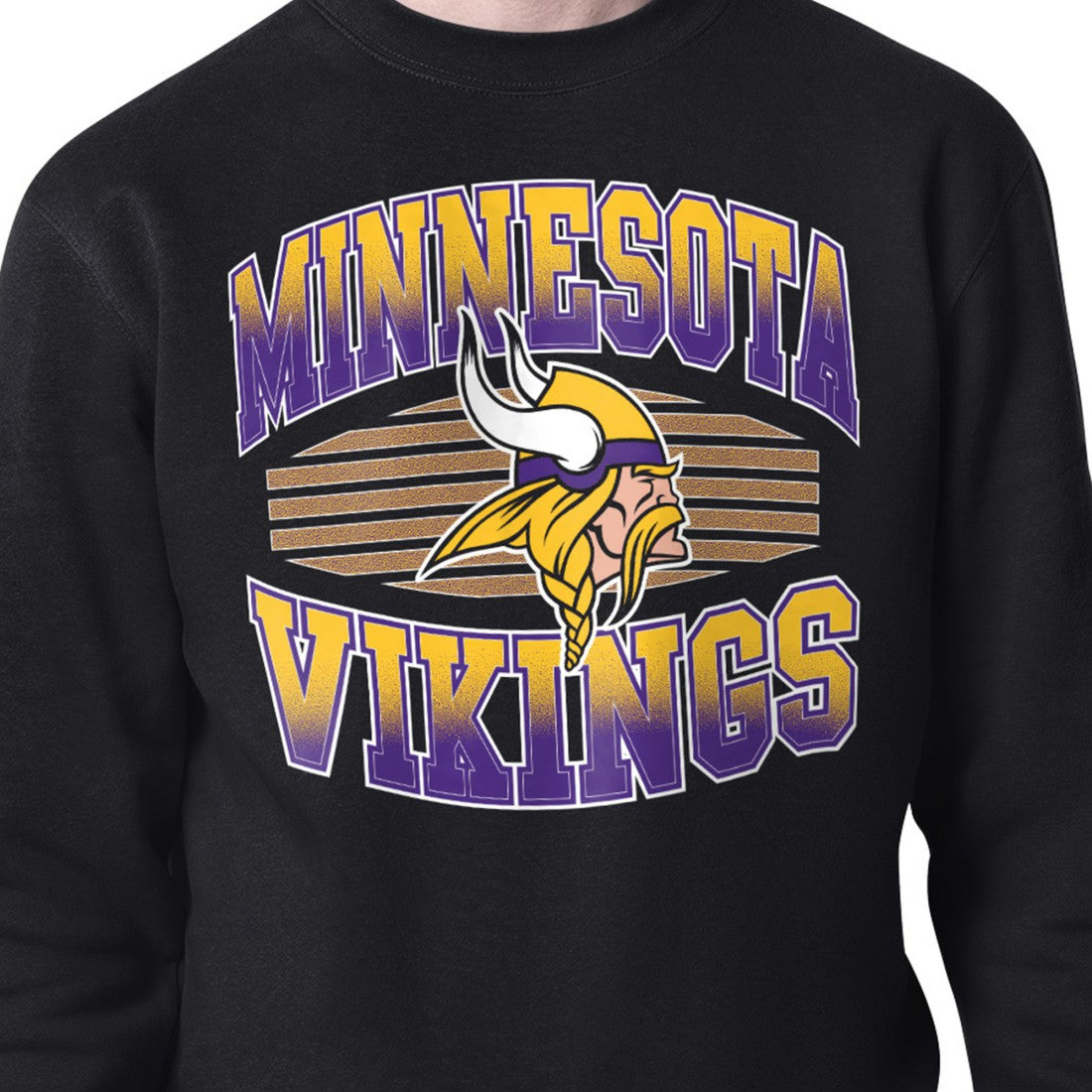 Minnesota Vikings Starter Team Grit Graphic Fleece Pullover Sweatshirt Black