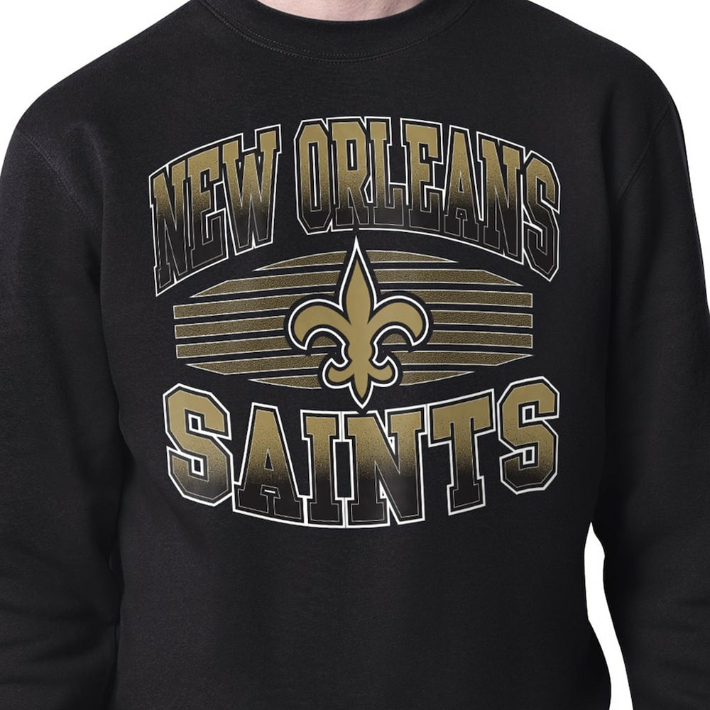 New Orleans Saints Starter Team Grit Graphic Fleece Pullover Sweatshirt Black