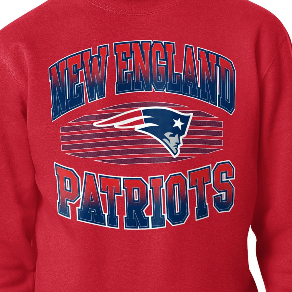 New England Patriots Starter Team Grit Graphic Fleece Pullover Sweatshirt Red