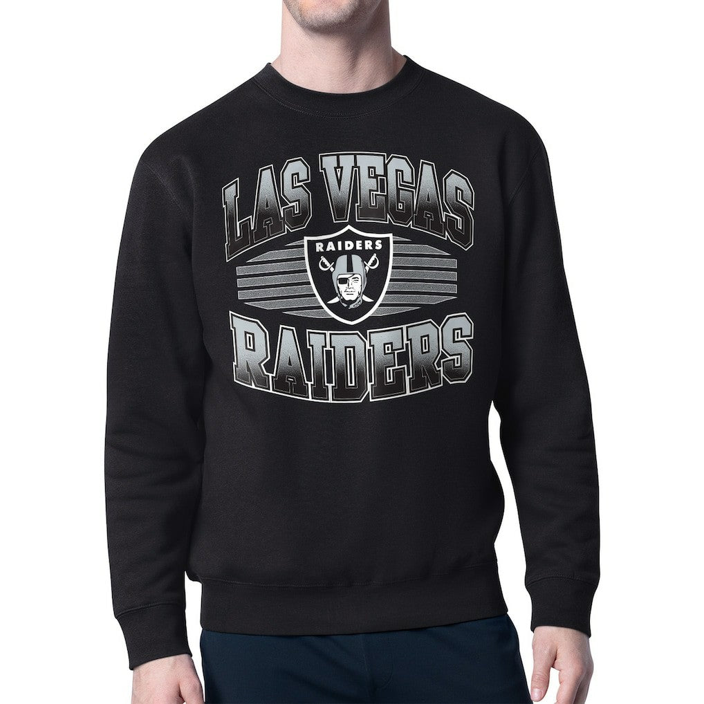 Las Vegas Raiders Starter Team Grit Graphic Fleece Pullover Sweatshirt Black