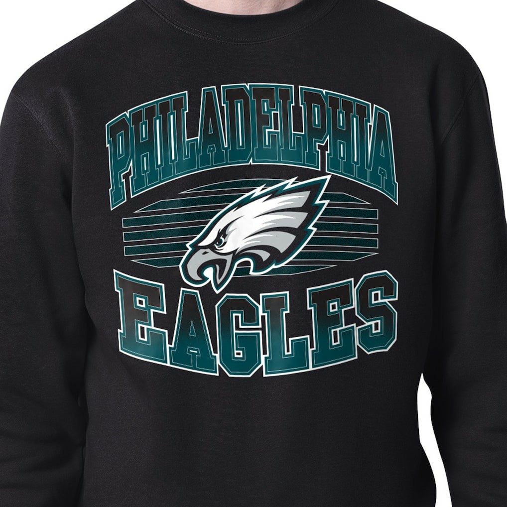 Philadelphia Eagles Starter Team Grit Graphic Fleece Pullover Sweatshirt Black