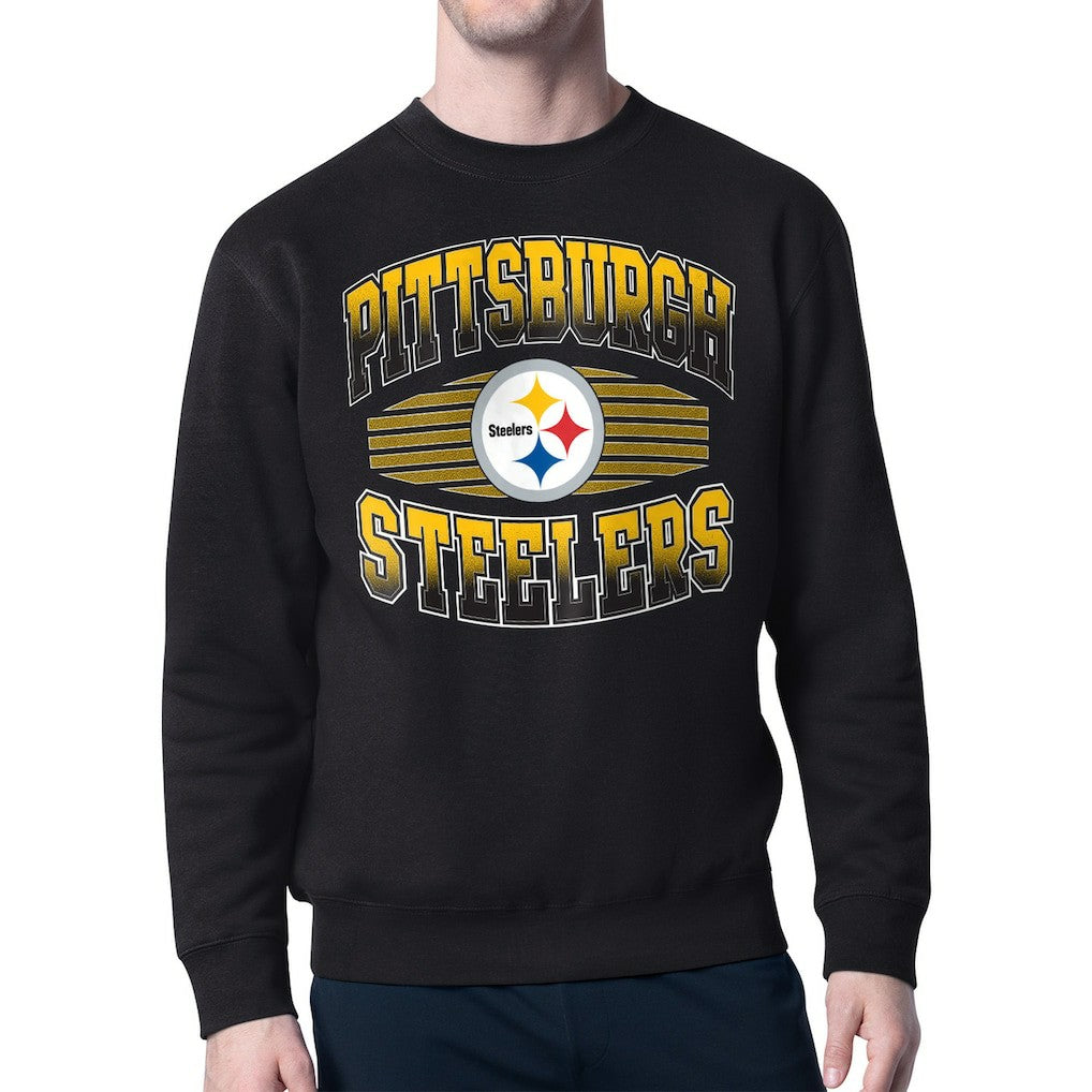 Pittsburgh Steelers Starter Team Grit Graphic Fleece Pullover Sweatshirt Black
