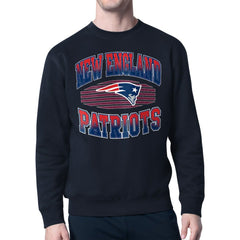 New England Patriots Starter Team Grit Graphic Fleece Pullover Sweatshirt Navy