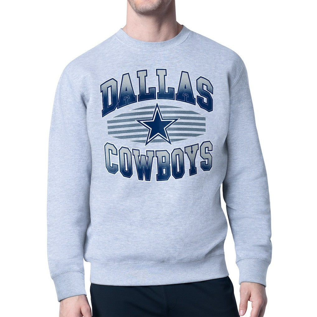 Dallas Cowboys Starter Team Grit Graphic Fleece Pullover Sweatshirt Heather Gray
