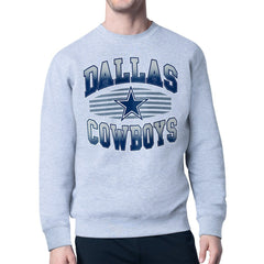 Dallas Cowboys Starter Team Grit Graphic Fleece Pullover Sweatshirt Heather Gray