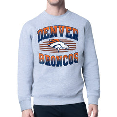 Denver Broncos Starter Team Grit Graphic Fleece Pullover Sweatshirt Heather Gray