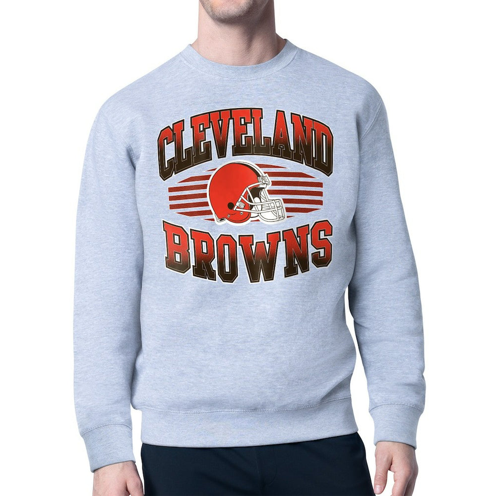 Cleveland Browns Starter Team Grit Graphic Fleece Pullover Sweatshirt Heather Gray