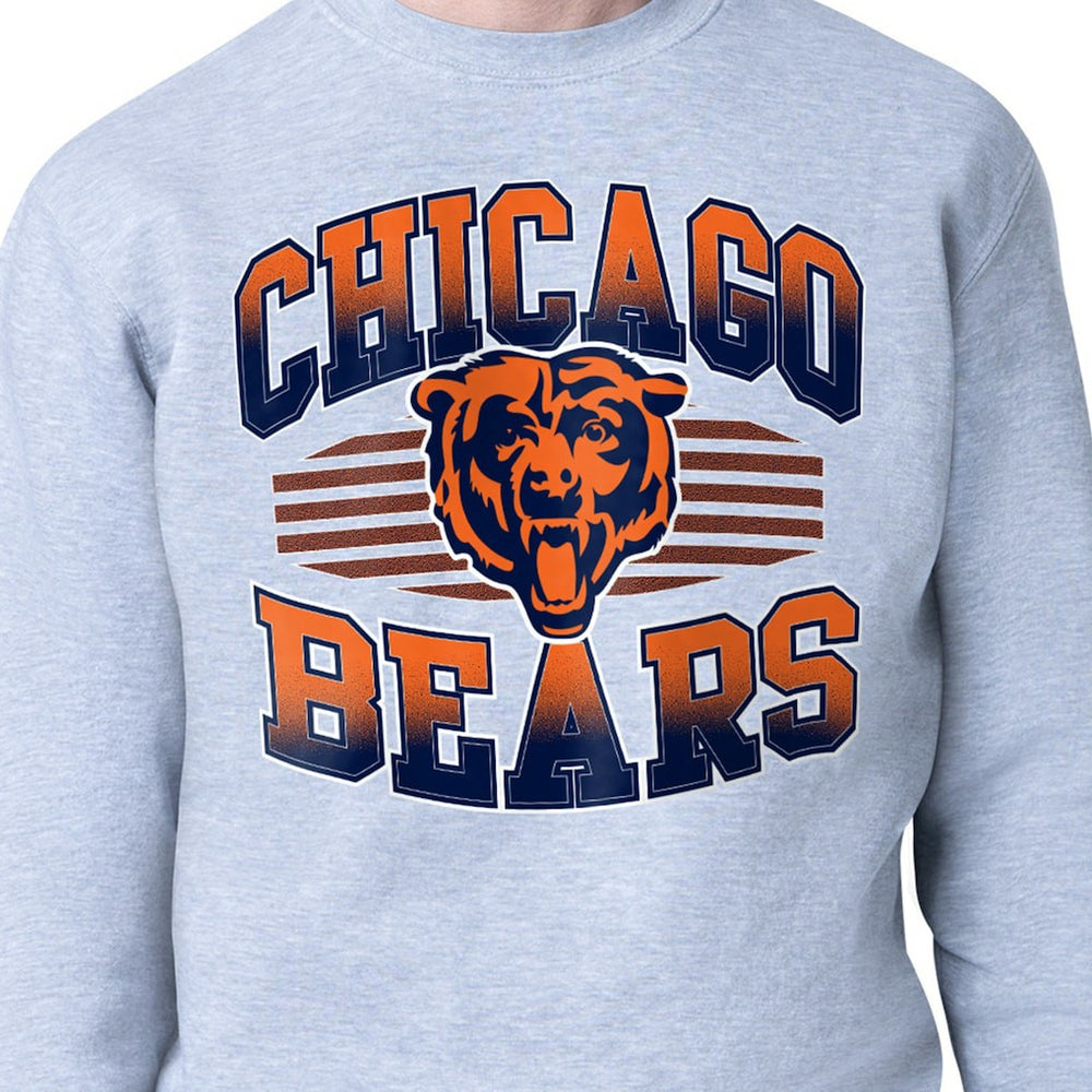Chicago Bears Starter Team Grit Graphic Fleece Pullover Sweatshirt Heather Gray