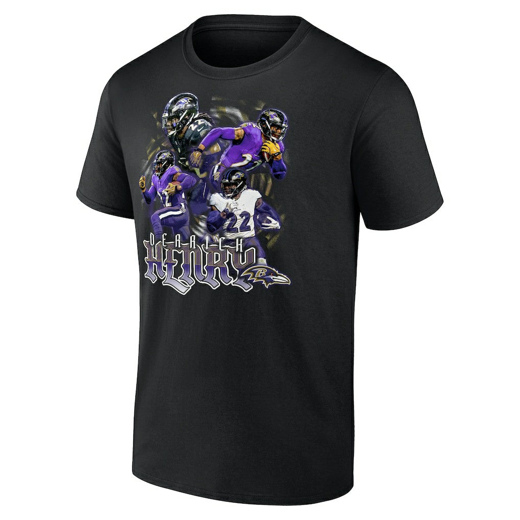 Derrick Henry Baltimore Ravens Notorious Graphic T-Shirt Black