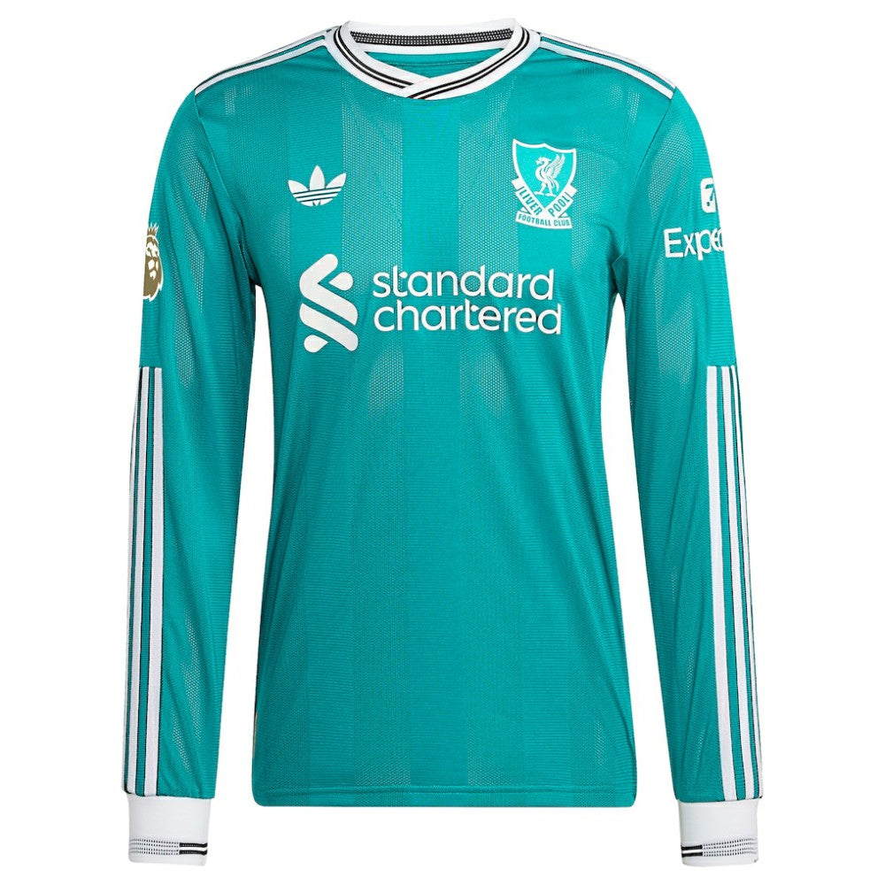 Virgil van Dijk Liverpool 2025/26 Third Long Sleeve Player Jersey Green - Adidas