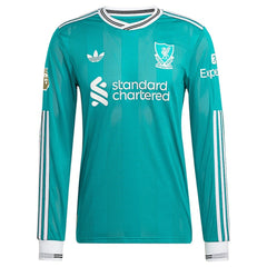 Virgil van Dijk Liverpool 2025/26 Third Long Sleeve Player Jersey Green - Adidas