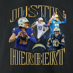 Justin Herbert Los Angeles Chargers Notorious Graphic T-Shirt Black
