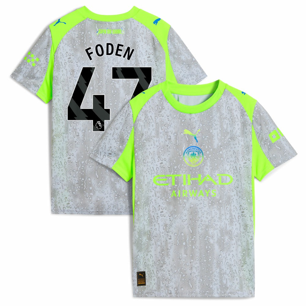 Manchester City Youth 2025/26 Third Replica Jersey Green/Neon Green - Puma Discount