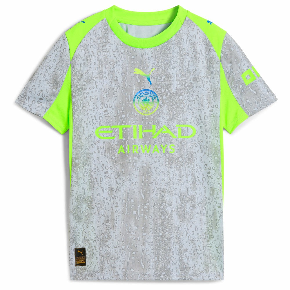 Manchester City Youth 2025/26 Third Replica Jersey Green/Neon Green - Puma Discount