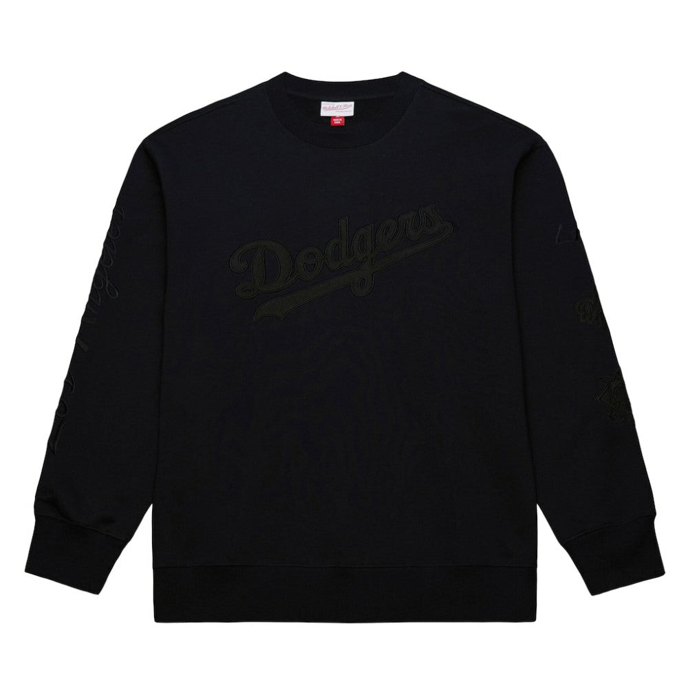 Los Angeles Dodgers Mitchell & Ness Phantom Fleece Crewneck Sweatshirt - Black - Mitchell & Ness Lifestyle