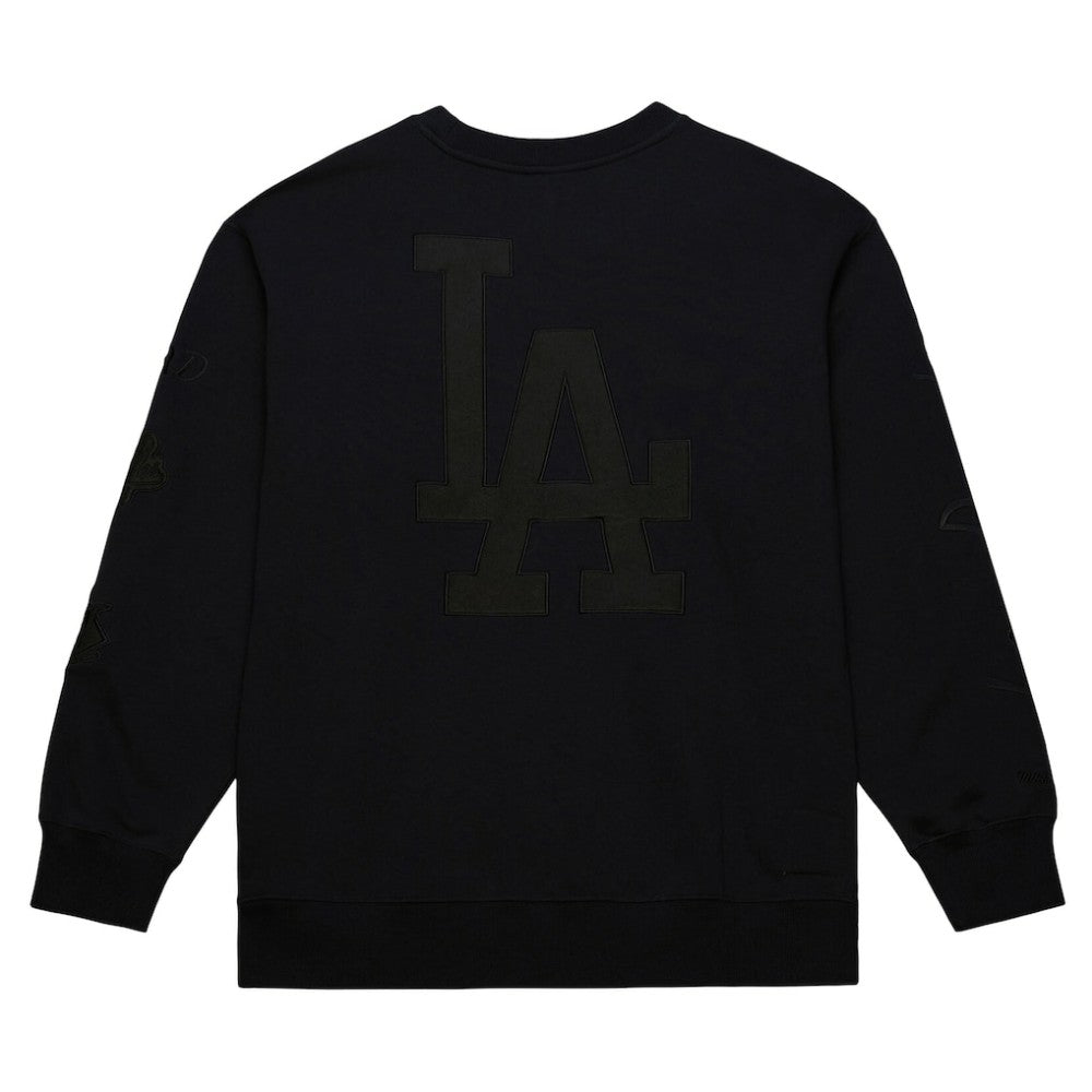 Los Angeles Dodgers Mitchell & Ness Phantom Fleece Crewneck Sweatshirt - Black - Mitchell & Ness Lifestyle