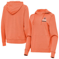 Cincinnati Bengals Antigua Women's Streak Justice Pullover Hoodie Heather Orange