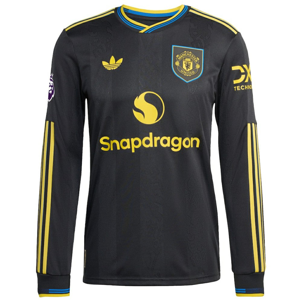 Mason Mount Manchester United 2025/26 Third Long Sleeve Player Jersey Black - Adidas