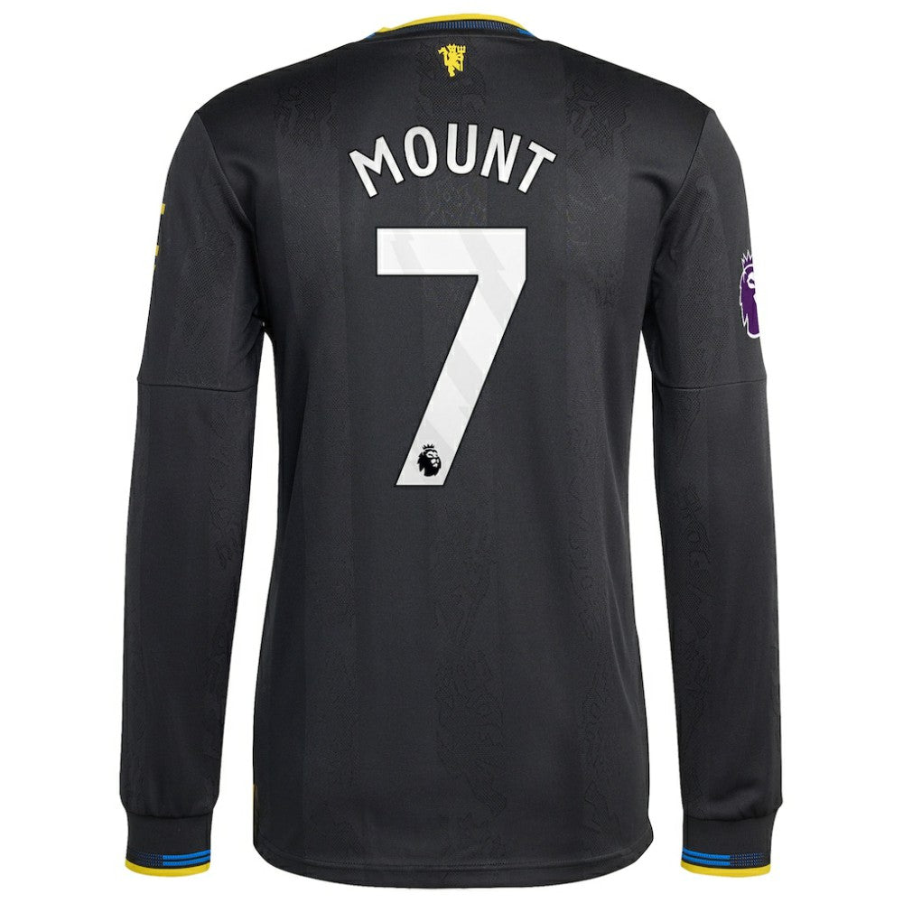 Mason Mount Manchester United 2025/26 Third Long Sleeve Player Jersey Black - Adidas