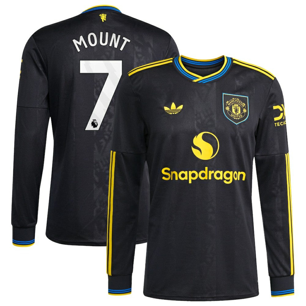 Mason Mount Manchester United 2025/26 Third Replica Long Sleeve Player Jersey Black - Adidas sale