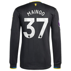 Kobbie Mainoo Manchester United 2025/26 Third Long Sleeve Player Jersey Black - Adidas