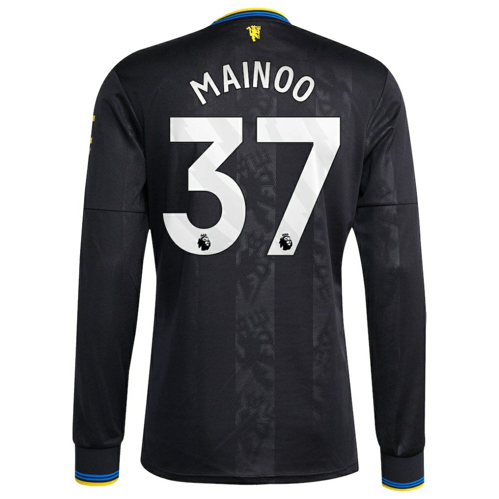 Kobbie Mainoo Manchester United 2025/26 Third Replica Long Sleeve Player Jersey Black - Adidas Discount