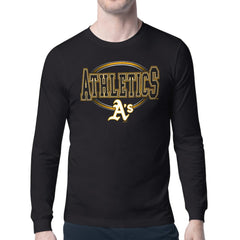 Athletics Starter Team Track Graphic Long Sleeve T-Shirt - Black - MLB Lifestyle