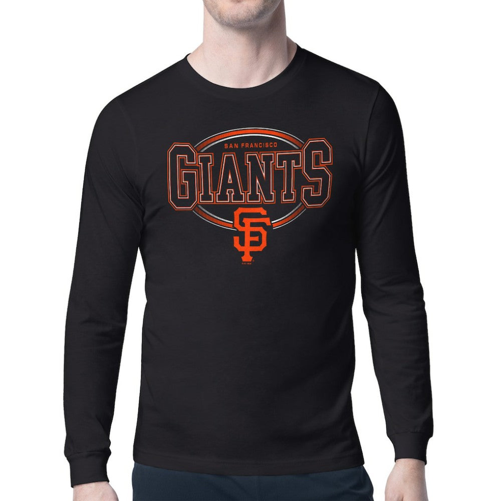San Francisco Giants Starter Team Track Graphic Long Sleeve T-Shirt - Black - MLB on Sale