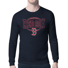Boston Red Sox Starter Team Track Graphic Long Sleeve T-Shirt - Navy - MLB Discount