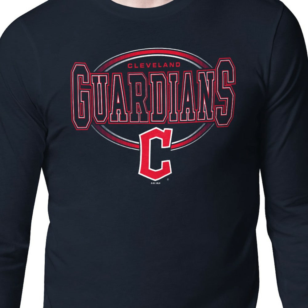 Cleveland Guardians Starter Team Track Graphic Long Sleeve T-Shirt - Navy - MLB on Sale