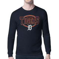 Detroit Tigers Starter Team Track Graphic Long Sleeve T-Shirt - Navy - MLB on Sale