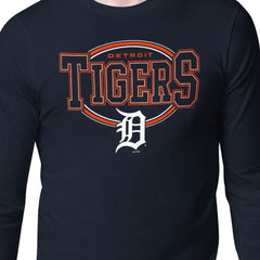 Detroit Tigers Starter Team Track Graphic Long Sleeve T-Shirt - Navy - MLB on Sale