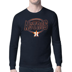 Houston Astros Starter Team Track Graphic Long Sleeve T-Shirt - Navy - MLB Lifestyle