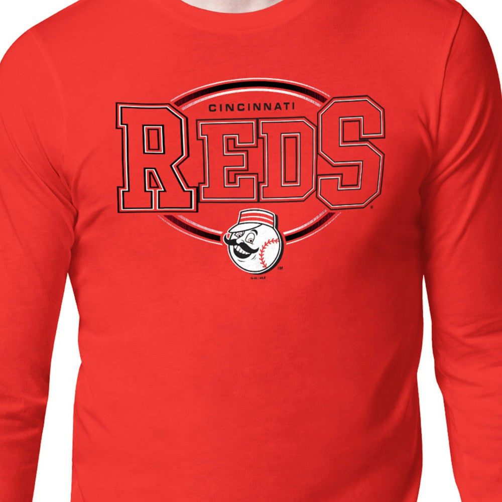 Cincinnati Reds Starter Team Track Graphic Long Sleeve T-Shirt - Red - MLB Discount