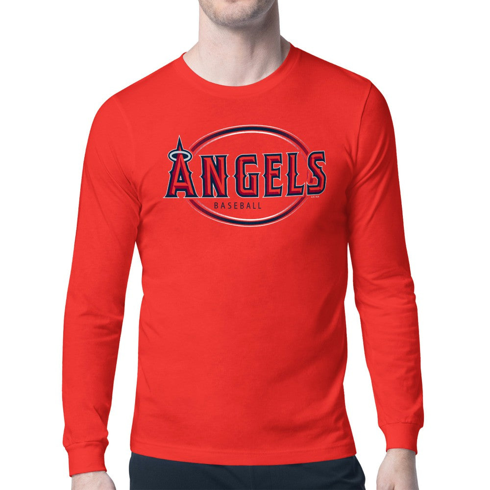 Los Angeles Angels Starter Team Track Graphic Long Sleeve T-Shirt - Red - MLB Discount