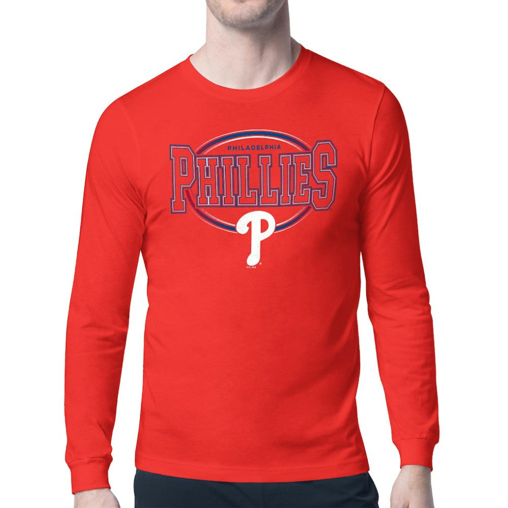 Philadelphia Phillies Starter Team Track Graphic Long Sleeve T-Shirt - Red - MLB Sale