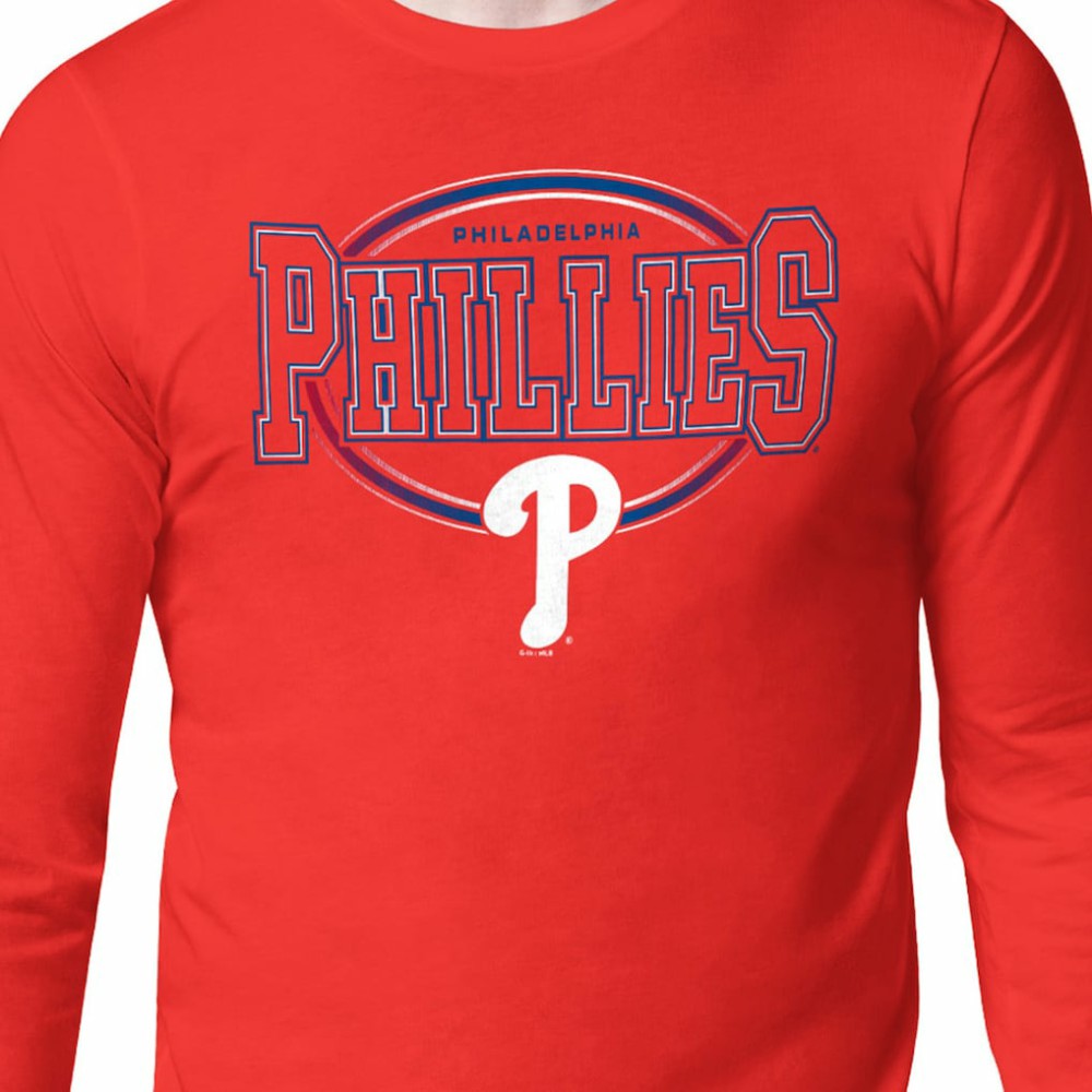 Philadelphia Phillies Starter Team Track Graphic Long Sleeve T-Shirt - Red - MLB Sale