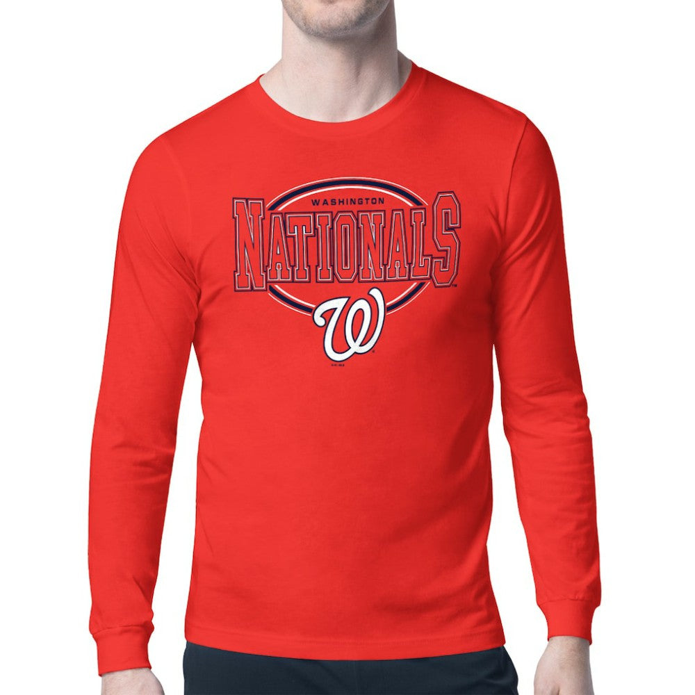 Washington Nationals Starter Team Track Graphic Long Sleeve T-Shirt - Red - MLB on Sale