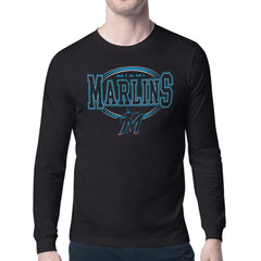 Miami Marlins Starter Team Track Graphic Long Sleeve T-Shirt - Black - MLB Sale