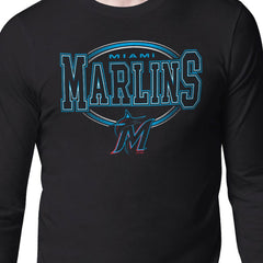 Miami Marlins Starter Team Track Graphic Long Sleeve T-Shirt - Black - MLB Sale