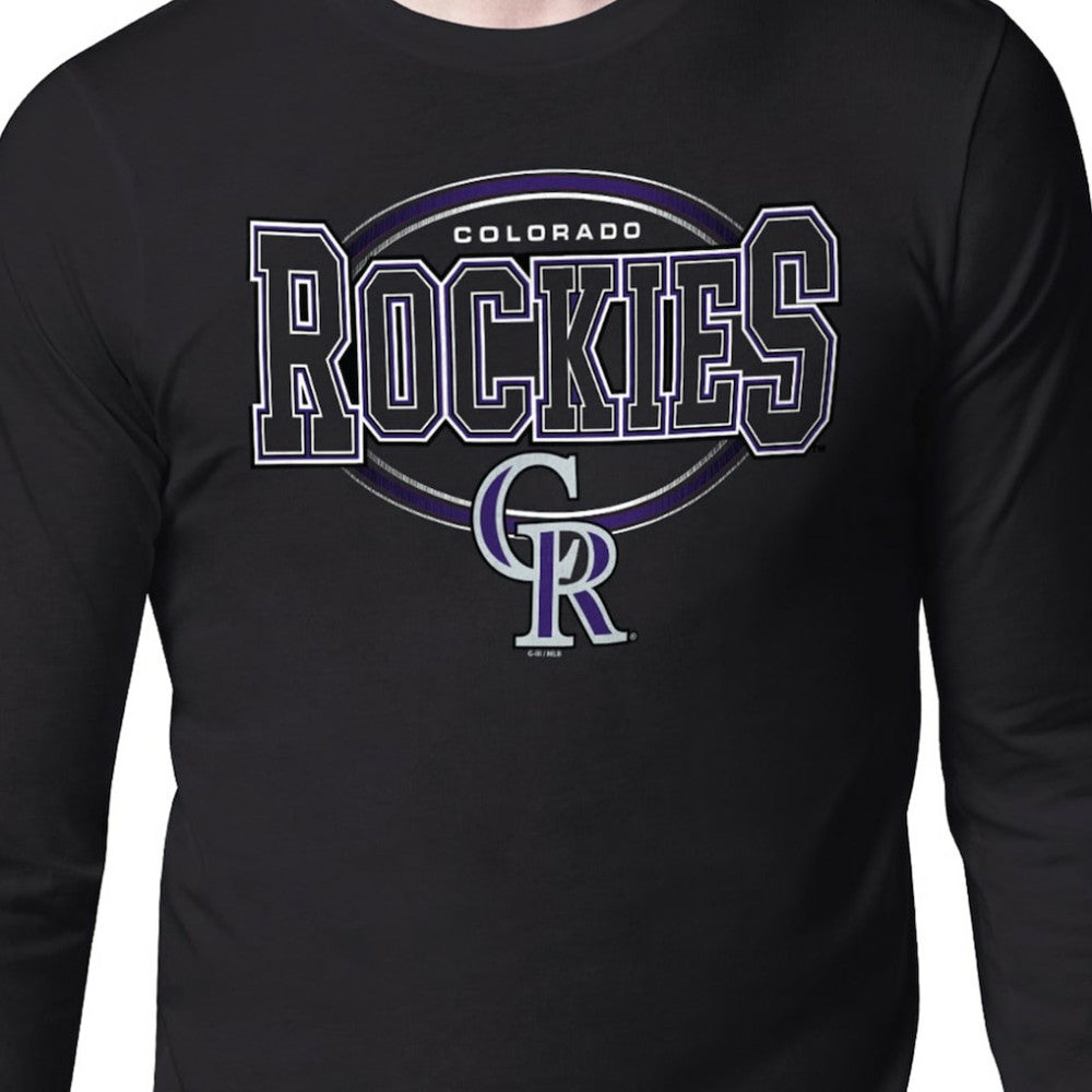 Colorado Rockies Starter Team Track Graphic Long Sleeve T-Shirt - Black - MLB Online